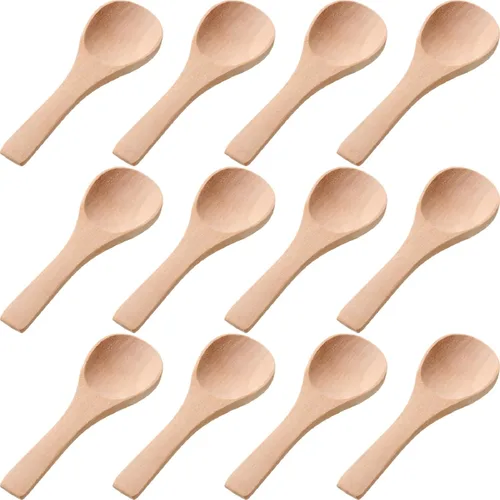 Miniatura 11 de Boao 50 Pzas Cucharas Pequeñas de Madera, 3.5'' L, Mini Cucharas Pequeñas de Madera Natural Cucharaditas Pequeñas para Frascos Azúcar Cremera Miel