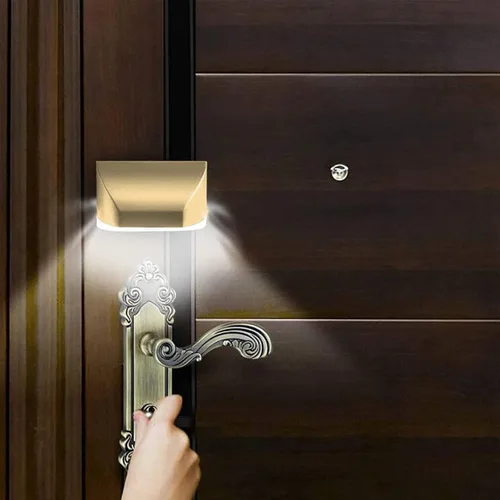 Miniatura 6 de Lámpara inteligente LED con sensor de cerradura de puerta, funciona con pilas, detector de movimiento con 4 LED para orificio de llave/cerradura