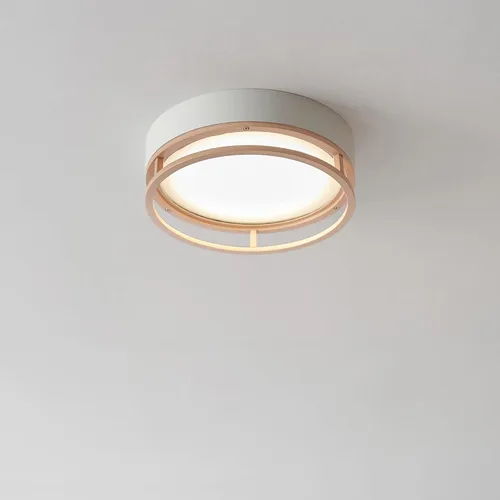 Miniatura 7 de GLOBE Electric 66000038 18.5W Lámpara de techo empotrable LED integrada para interior y exterior, blanco mate, acento en tono madera, mejoras