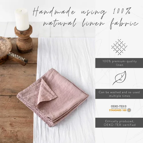 Miniatura 4 de MagicLinen Servilletas de 100 % lino, servilletas de tela de cocina reutilizables para uso diario, juego de 4 servilletas ecológicas para mesa