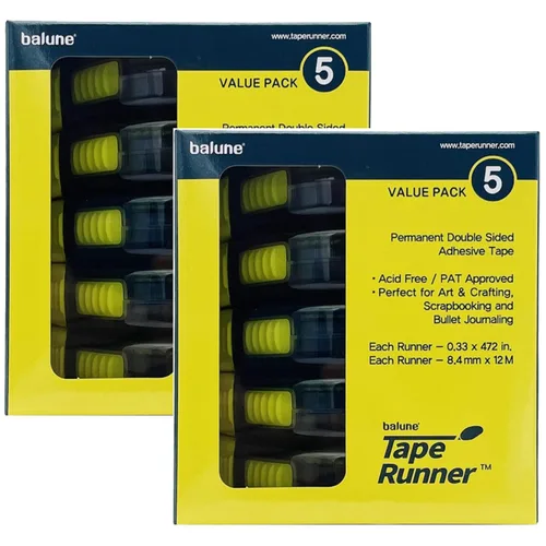 Miniatura 13 de Tape Runner - Cinta adhesiva de doble cara con rodillo dispensador incluido - Sin ácidos, pegajosa, clara y transparente - Ideal para álbumes