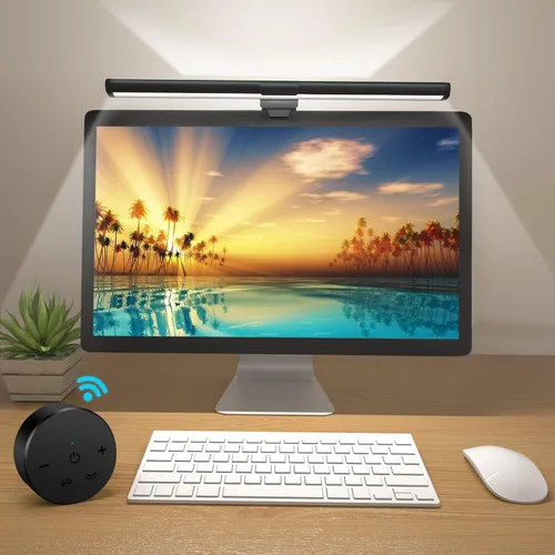 Miniatura 2 de OOWOLF Barra de luz para monitor con control remoto, lámpara de monitor de computadora Ra95 para cuidado de los ojos, lámpara de lectura USB, barra