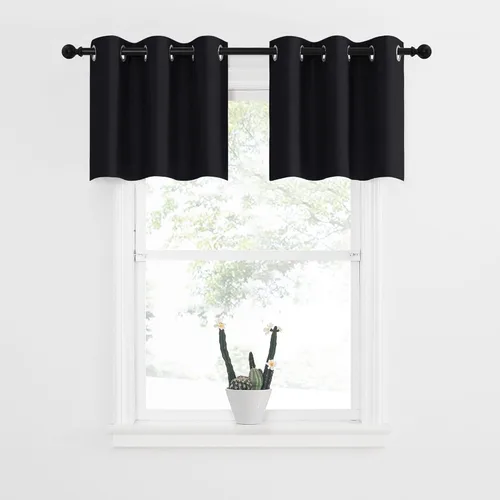 Miniatura 84 de NICETOWN Cortinas opacas de cocina para ventana sobre el fregadero, aislamiento térmico, decoración del hogar, pequeños niveles opacos con ojales