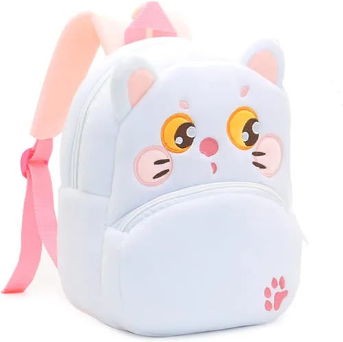 Miniatura 3 de Mochila escolar para niños de 2 a 4 años de edad (gato blanco)