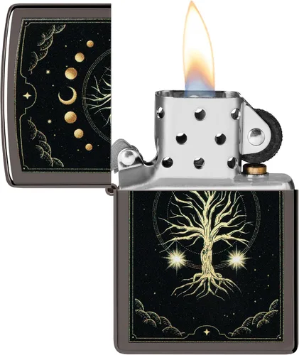 Miniatura 3 de Zippo Mystic Nature Design - Encendedor de bolsillo Black Ice