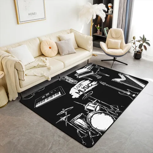 Miniatura 9 de jejeloiu Alfombras de mono para sala de estar, dormitorio, alfombra antideslizante de 4 x 5 pies, para niños, mujeres y hombres, lindos animales