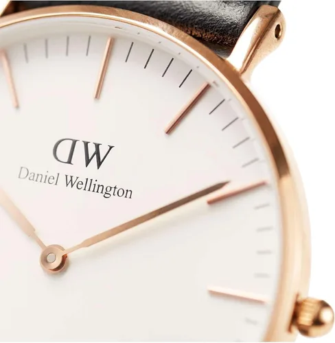 Miniatura 3 de Daniel Wellington Reloj clásico de cuero oro rosa