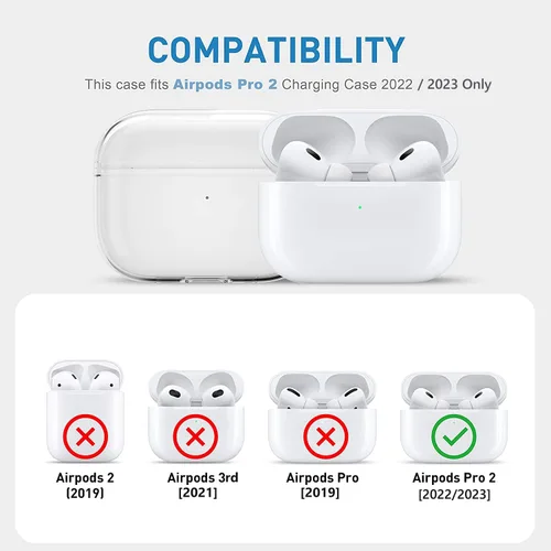 Miniatura 2 de Funda para Airpod Pro 2, bonita mariposa con purpurina 3D con llavero de estrella, funda protectora de TPU transparente compatible con AirPods Pro