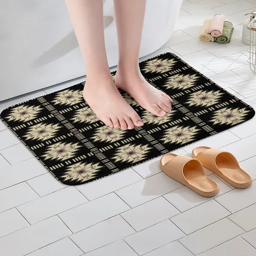 Miniatura 5 de Feelyou Aztec Bathroom Rugs Aztec Southwestern Printed Bath Mats for Bathroom Bohemian Bath Rugs for Shower Tub Cowboy Cowgirl Bathroom Accossories