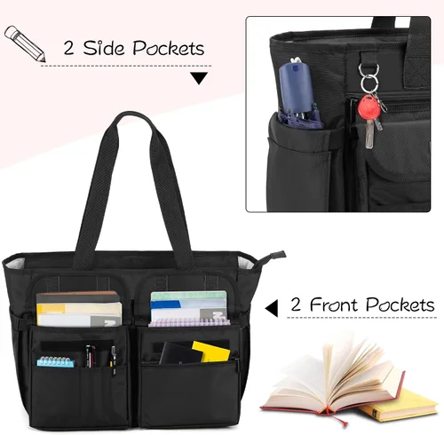 Miniatura 3 de LoDrid Bolsa para profesores con almohadilla inferior, capa de almacenamiento separada para laptop (hasta 15.6 pulgadas), bolsas para profesores