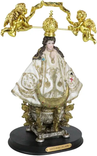 Miniatura 6 de Ebros Gift Nuestra Señora de San Juan de los Lagos con corona de oro y ángeles figurita católica cristiana bendita Virgen María para el hogar