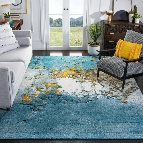 Miniatura 12 de SAFAVIEH Glacier Collection GLA125M - Alfombra moderna abstracta que no desprende pelusa, para sala de estar o dormitorio, 2 pies 3 pulgadas x 4