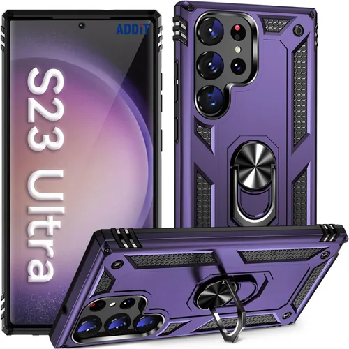 Miniatura 19 de ADDIT Funda S23 para Samsung Galaxy S23 de 6.1 pulgadas, con anillo de soporte, soporte ajustable, grado militar, protección resistente, a prueba