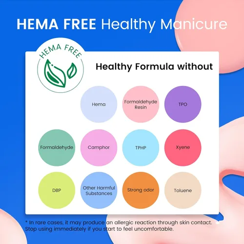 Miniatura 6 de Hema Tpo Free Gel Nail Polish Set - 24 Colores 18ml Juego de Esmalte de Uñas en Gel para Principiantes con 6 Piezas de Capa Base Mate y Brillante
