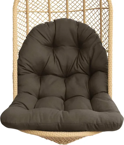 Miniatura 8 de Cojines para silla colgante de patio al aire libre, 46.6 x 33.9 pulgadas, relleno de poliéster, para silla de columpio, color negro 46.6"×33.9