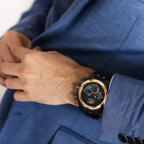 Miniatura 4 de MULCO Relojes para hombre - Evol, caja de acero inoxidable con correa de silicona para muñeca, movimiento multifuncional de cuarzo, pantalla