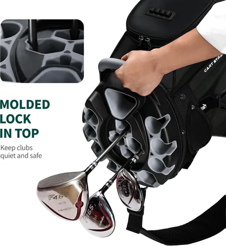 Miniatura 5 de Silent - Bolsa de golf para carrito de golf, bolsa de golf moldeada con separadores de longitud completa de 14 vías, bolsa de bolsillo refrigerante