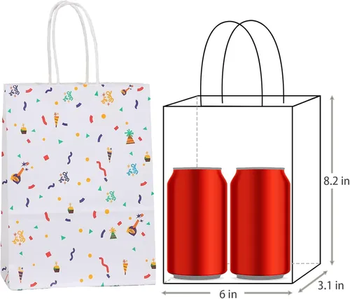 Miniatura 2 de ADIDO EVA 25Pcs Rainbow Confetti Dot Gift Bags Small Polka Dots Paper Bags with Handles for Party Favor (6.2 x 3.1 x 8.6 In)
