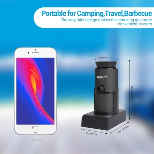 Miniatura 7 de BORUIT Pistola para Ahumar Cóctel Incluye Virutas de Madera y Accesorios, Ahumador Portátil para Bebidas, Kit de Infusión de Humo