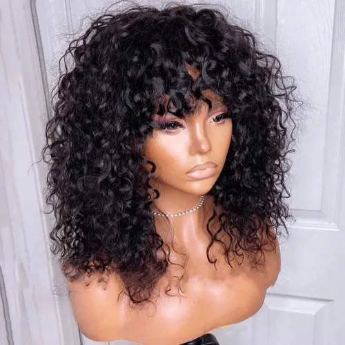 Cabello humano brasileño Remy brasileño con flequillo de 13 x 6 pulgadas, cabello humano Remy brasileño con abuelitos, para mujeres negras, línea