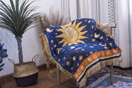 Miniatura 4 de Erke Funda de cojín con estrellas de sol y luna de 35 x 60 pulgadas para sofá, sofá biplaza, silla, decoración de muebles, decoración de habitación