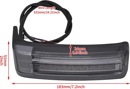 Miniatura 4 de Luces traseras de alforja para motocicleta, freno de marcha, lámpara LED de señal de giro apta para Harley Touring Street Glide Road Glide Road King