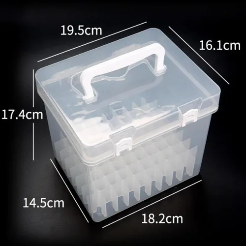 Miniatura 5 de Estuche de transporte para rotuladores, caja de almacenamiento de lápices, organizador de lápices, portátil, transparente, organizador