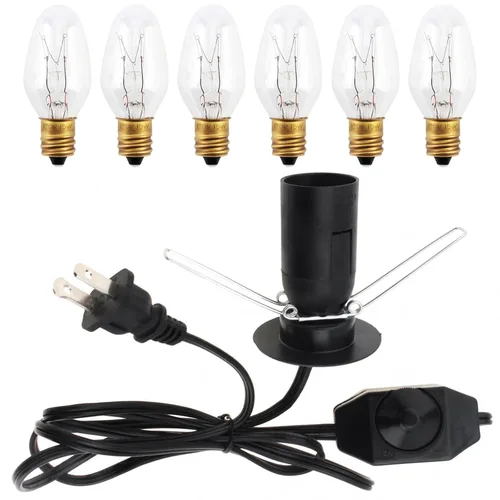 Miniatura 10 de RTNLIT Cable de repuesto para lámpara de sal, cable de luz nocturna con enchufe de bombilla E12, enchufe de interruptor giratorio para accesorios