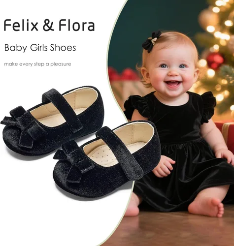 Miniatura 112 de Felix & Flora Zapatos de bebé de suela suave - Zapatos de bebé para caminar, mocasines, suela de goma, zapatos de cuna