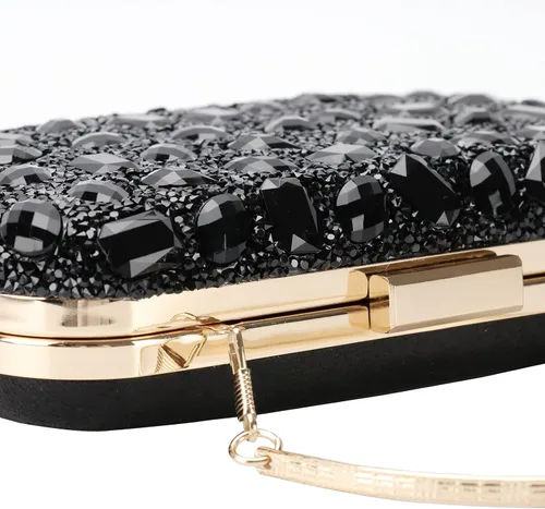 Miniatura 3 de COAIMANEY Bolso de mano de lentejuelas brillantes con diamantes de imitación para mujer, bolso de mano de noche, bolso de hombro para boda, fiesta