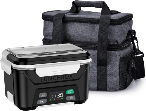 Miniatura 9 de EAST OAK Fiambrera eléctrica inalámbrica para adultos, lonchera calentada a pilas con calefacción automática, calentador de alimentos portátil