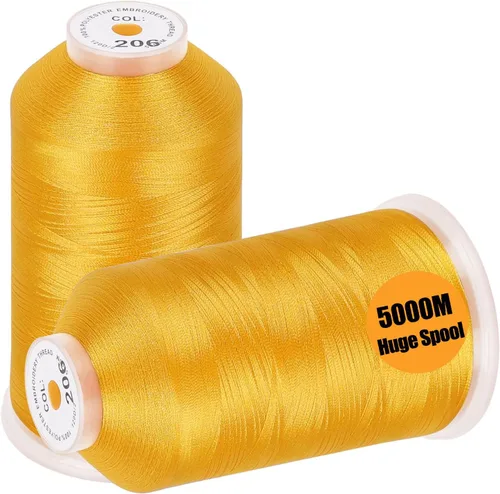 Miniatura 18 de New brothread - 2 bobinas enormes de 5000 m cada una de hilo de poliéster para máquina de bordar 40WT para máquinas comerciales y domésticas