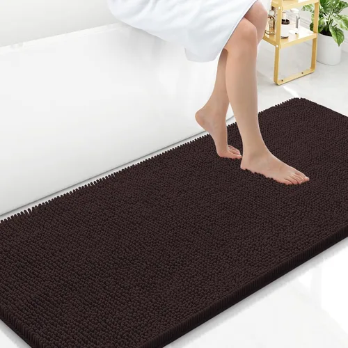 Miniatura 52 de Arotive Alfombras de baño de felpilla extrasuaves y absorbentes, de 24 x 16 pulgadas, lavables a máquina, parte trasera de goma antideslizante