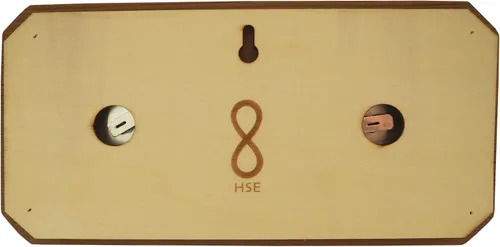 Miniatura 2 de HSE - Termómetro e higrómetro para sauna de cedro, instrumento mecánico 2 en 1 con diseño minimalista y esferas de vidrio (vertical)