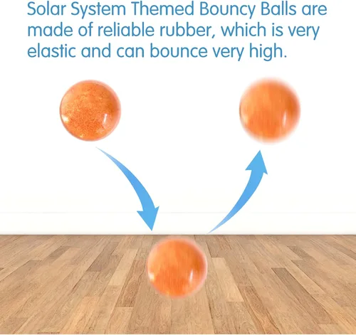 Miniatura 4 de Panxxsen 24 bolas rebotantes, bolas de rebote de planetas, bolas de goma de sistema solar de rebote alto para niños, recuerdos de fiesta y rellenos