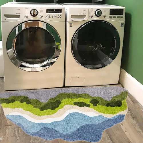 Miniatura 21 de UKELER ELER - Bonita alfombra de baño Chill Pill, azul, absorbente, antideslizante, lavable, suave, lanuda alfombra de ducha de 27.5 x 15.5 pulgadas