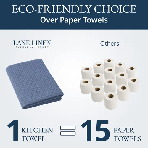 Miniatura 7 de LANE LINEN Juego de Toallas de Cocina de Algodón, Paquete de 6 – Absorbentes, de Secado Rápido, Toallas para Platos, 18" x 28", Suaves, Toallas