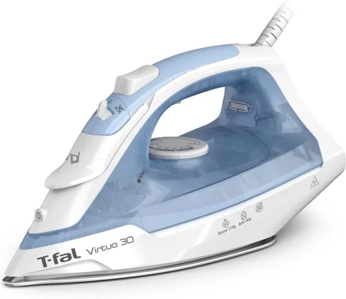 T-Fal Virtuo Plancha de vapor para ropa, vaporizador de ropa, ráfaga de vapor y aerosol, plancha portátil y vaporera para ropa, suela antiadherente