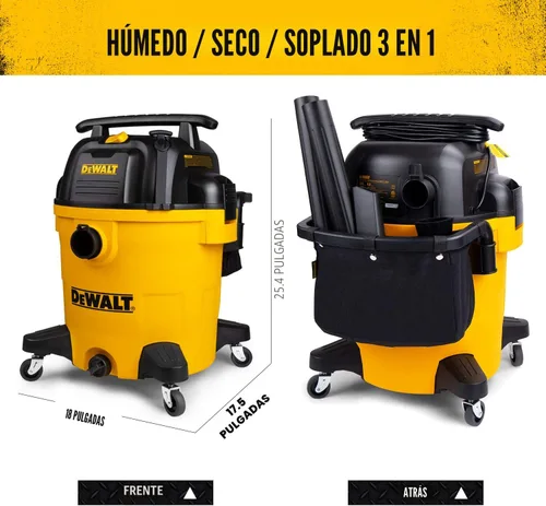 Miniatura 5 de DEWALT Aspiradora húmeda/seca de poliéster de 12 galones, aspiradora de taller de 5.5 HP, aspiradora húmeda para taller, sitio de trabajo, área