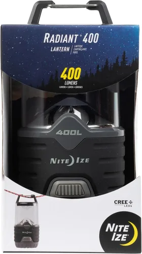 Nite Ize Linterna Radiant 400, linterna de 400 lúmenes para campamento o preparación de emergencia, linterna radiante 400, color negro