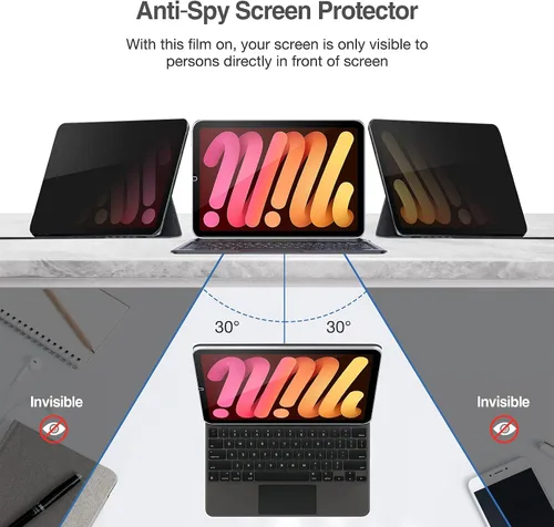 Miniatura 3 de ProCase Protector de pantalla de privacidad para iPad Mini 7ª (A17 Pro) 2024/Mini 6ª generación de 8.3 pulgadas 2021, protector de película