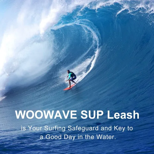 Miniatura 7 de WOOWAVE Correa SUP de 11 pies en espiral para tabla de remo para tabla de surf, correa de tobillo con funda impermeable para billetera/teléfono