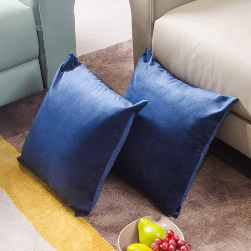Miniatura 12 de Juego de 2 fundas de almohada decorativas de terciopelo caqui de 18 x 18 pulgadas para sofá, silla, cama, funda de almohada cuadrada de gamuza suave