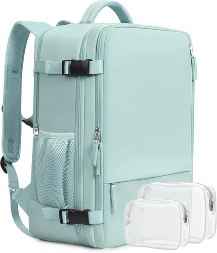 Miniatura 11 de Mochila de Mano Aprobada por Aerolíneas Beraliy para Hombres y Mujeres, Verde menta, X-Grande, Mochilas de viaje