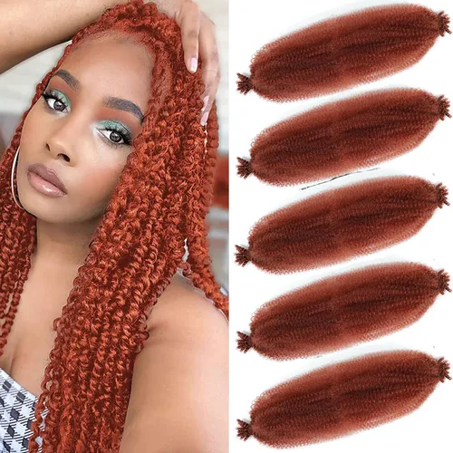 Miniatura 26 de Cabello afro trenzado elástico de 24 pulgadas 3 paquetes Cabello afro trenzado elástico Cabello afro para trenzado en crochet (24 pulgadas