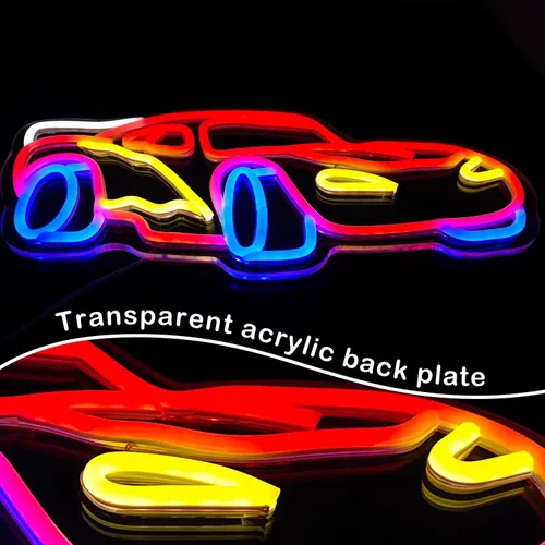 Miniatura 5 de Señal de Neón de Coche para Decoración de Pared, Señal de Neón de Carreras Regulable, Luz de Neón LED, Señales de Neón de Coche, Luz de Señal