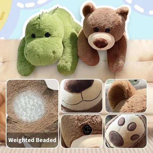 Miniatura 2 de Oso de peluche con peso de 3.5 libras, almohada de animales de felpa con peso de 24 pulgadas, bonitos juguetes de peluche kawaii, regalos