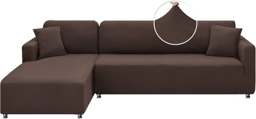 XINEAGE Funda de sofá modular de alta elasticidad en forma de L, 2 piezas antideslizante con protector de muebles con 2 fundas de almohada para
