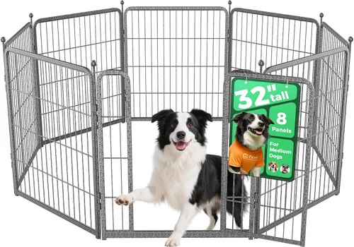 Miniatura 17 de FXW Aster - Corralito para perros diseñado para patio, 32 pulgadas, 16 paneles