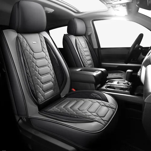 Miniatura 14 de FREESOO Juego completo de fundas de asiento Tundra 2014-2021, aptas para Toyota Tundra Crewmax Cab, fundas de asiento de camión personalizadas